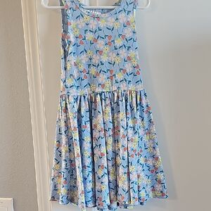Floral Blue Dot Dot Smile Dress 3/4t